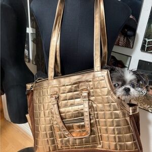 Gold Quilted Women's Bag